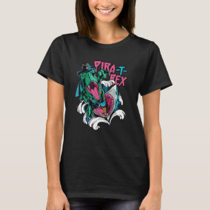 Shark Attacking A rex Pirate Pira rex Rise Time T-Shirt
