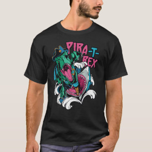 Shark Attacking A rex Pirate Pira rex Rise Time T-Shirt