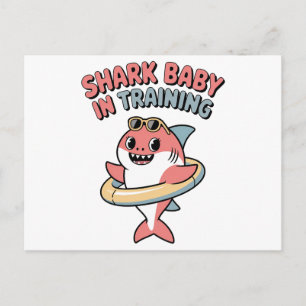 Shark Baby in Training Kids Holiday Postcard