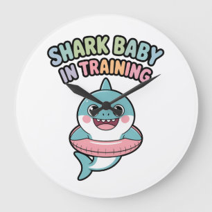 Shark Baby in Training Kids Large Clock