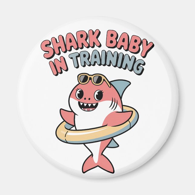 Shark Baby in Training | Kids Magnet (Front)