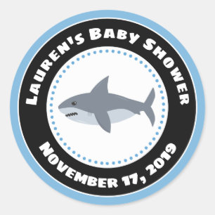 Shark Baby Shower Favour Stickers