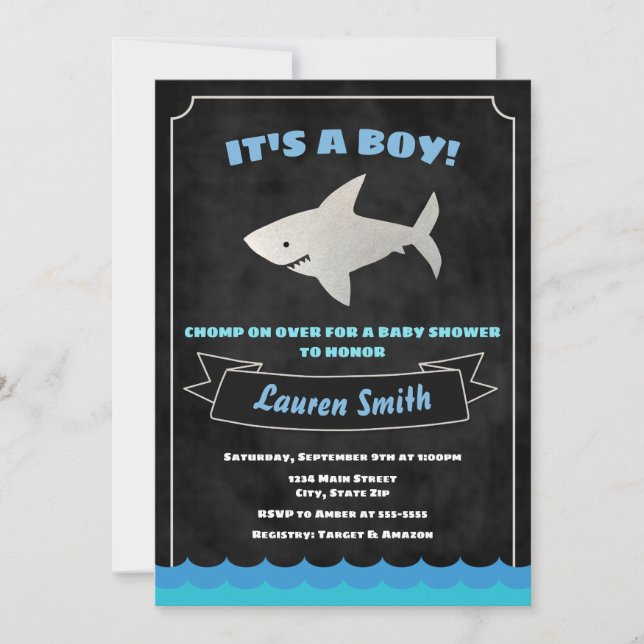 Shark Baby Shower Invitation Baby Shark (Front)