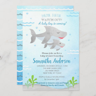 Shark Baby Shower Invitations pour bébé garçon
