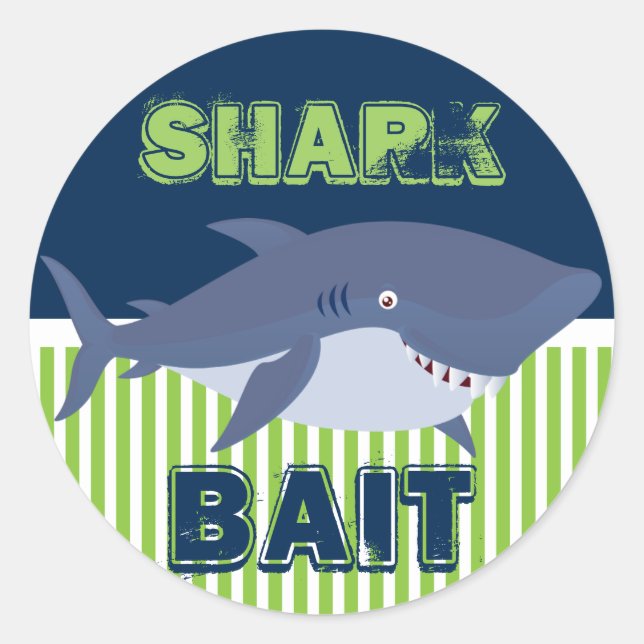 Shark Bait Classic Round Sticker (Front)