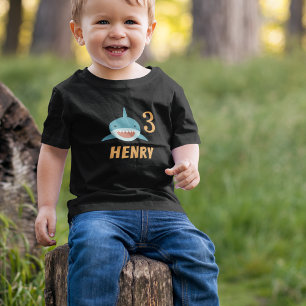 Shark Bait Personalized Custom Age Birthday Toddler T-shirt