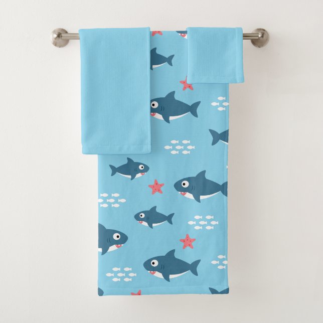 Shark Bath Towel Set (Insitu)