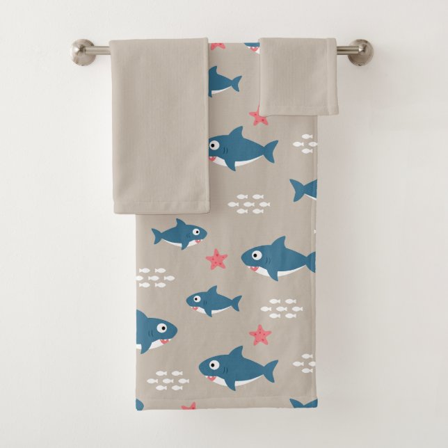 Shark Bath Towel Set (Insitu)