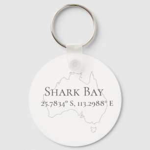 Shark Bay Australia Latitude & Longitude  Keychain