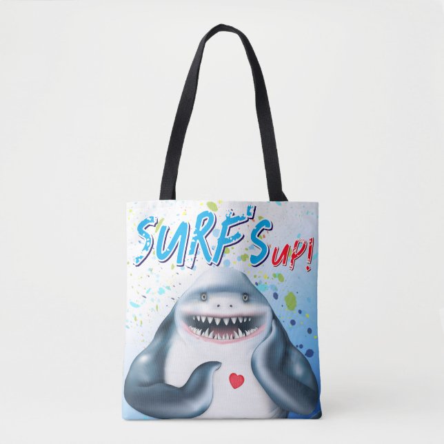 Shark Beach Tote Bag (Front)