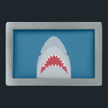 Shark Belt Buckle<br><div class="desc">shark, great, white, cartoon, ocean, fish, cool, awesome</div>