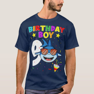 Shark Birthday 9 Years Old 9th Birthday Boy Matchi T-Shirt