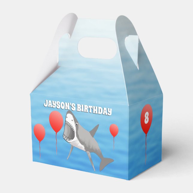 Shark Birthday Favor Box (Front Side)
