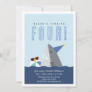 Shark Birthday Invitaiton  Invitation