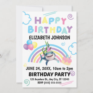 Shark Birthday Invitation 