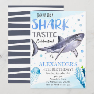 Shark Birthday Invitation, Shark Invite