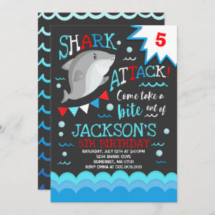 Shark Birthday Invitation Shark Pool Party