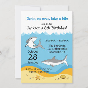 Shark Birthday Party Invitation