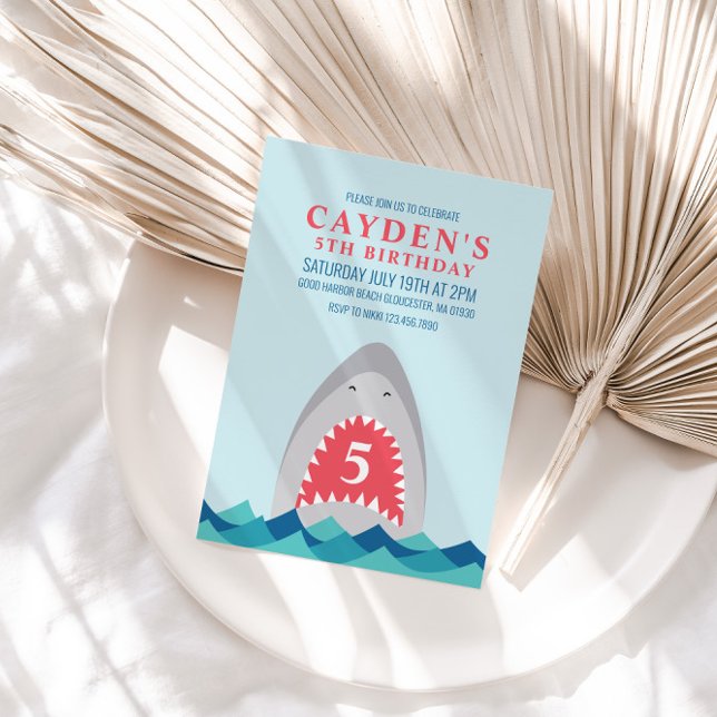 Shark birthday Party Invitation (Creator Uploaded)