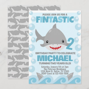 Shark Birthday Party Invitation Invite