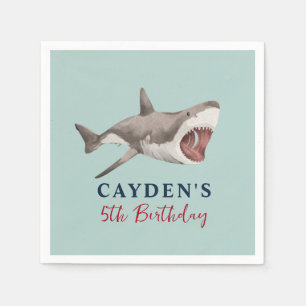 Shark birthday Party Napkin