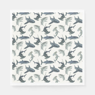 Shark Birthday Party Napkins Beach Club Sharks