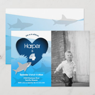 Shark Birthday Party Photo Invitation