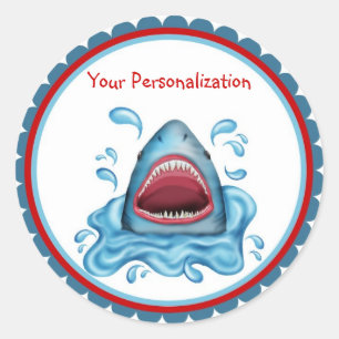 Shark  BIrthday Stickers