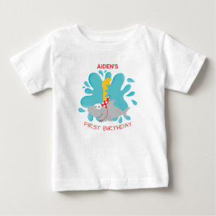 Shark Bite First Birthday Baby T-Shirt