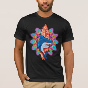 Shark Bite surf mandala T shirt