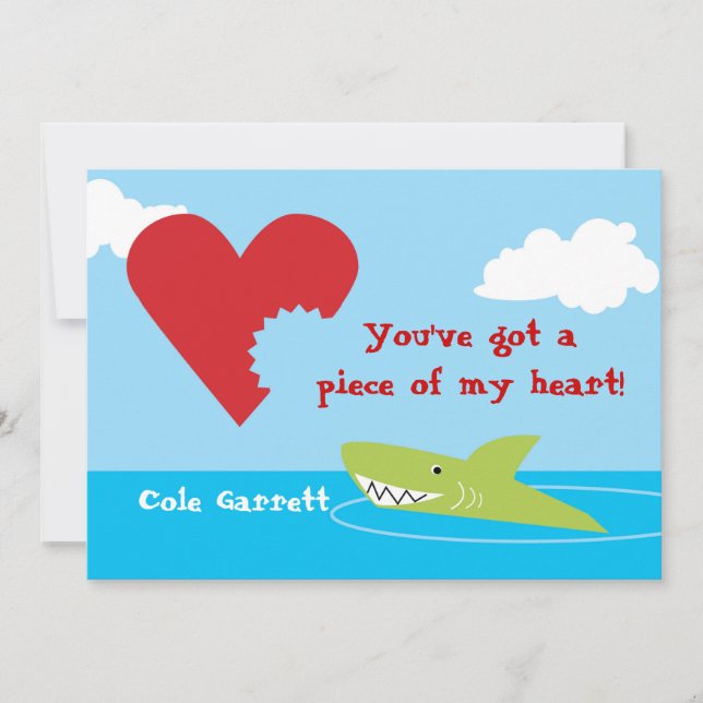 Shark Bite Valentine Holiday Card (Front)