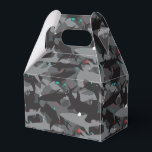 Shark Black & Teal Camouflage Pattern Favor Boxes<br><div class="desc">Add a "bite" of fun to your guest gifts with these cool (yet scary!) shark camouflage pattern favor boxes. The black, gray and teal colouring gives the look and style of a fun and fresh underwater feel. But beware of that pop of red added in for extra scare! Matching items...</div>