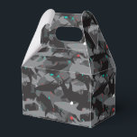 Shark Black & Teal Camouflage Pattern Favor Boxes<br><div class="desc">Add a "bite" of fun to your guest gifts with these cool (yet scary!) shark camouflage pattern favor boxes. The black, gray and teal colouring gives the look and style of a fun and fresh underwater feel. But beware of that pop of red added in for extra scare! Matching items...</div>