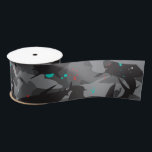 Shark Black & Teal Camouflage Pattern  Satin Ribbon<br><div class="desc">Add a "bite" of fun to your gift or craft with this cool (yet scary!) shark camouflage pattern satin ribbon. The black, gray and teal colouring gives it a fun and fresh underwater feel. But beware of that pop of red added in for extra scare! Matching items can be found...</div>
