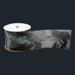 Shark Black & Teal Camouflage Pattern  Satin Ribbon<br><div class="desc">Add a "bite" of fun to your gift or craft with this cool (yet scary!) shark camouflage pattern satin ribbon. The black, gray and teal colouring gives it a fun and fresh underwater feel. But beware of that pop of red added in for extra scare! Matching items can be found...</div>