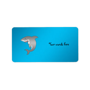 Shark blue background label