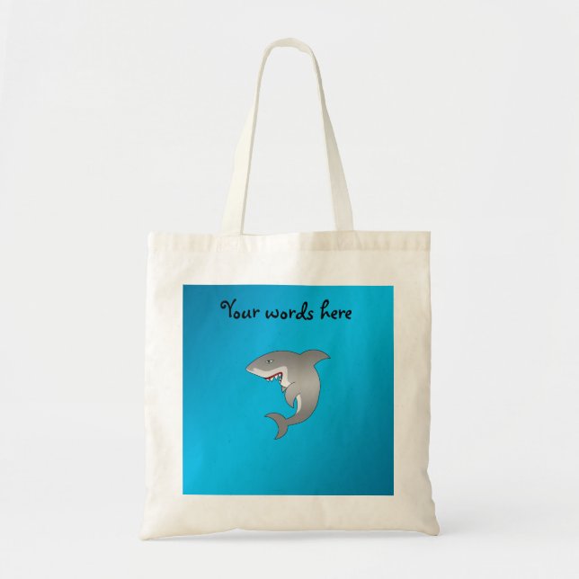 Shark blue background tote bag (Front)