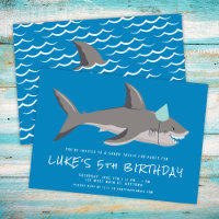 Shark Blue Cool Kids Birthday Party