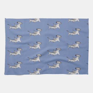 Shark blue kitchen tea towel