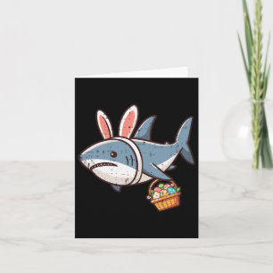 Shark Bunny Easter Eggs Funny Hunt Girls Boys Kids Card