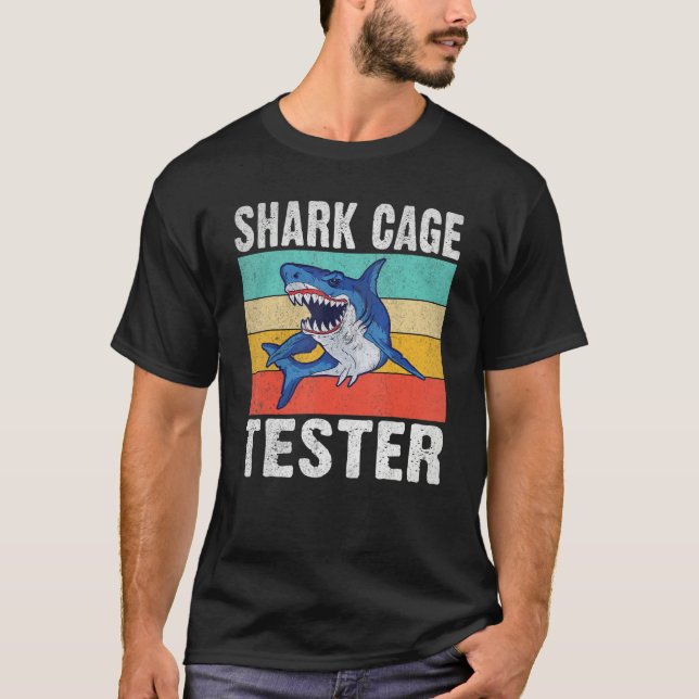 Shark Cage Tester Handicapped Amputation  Disabled T-Shirt (Front)