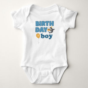 Shark Cake Birthday Boy   Add Age Baby Bodysuit