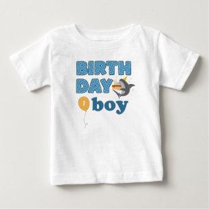 Shark Cake Birthday Boy Add Age Baby T-Shirt