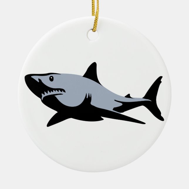 Shark Ceramic Ornament (Front)