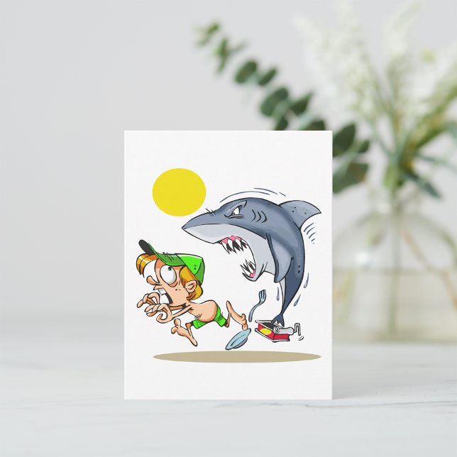 Shark Chasing A Boy Invitations (Creator Uploaded)