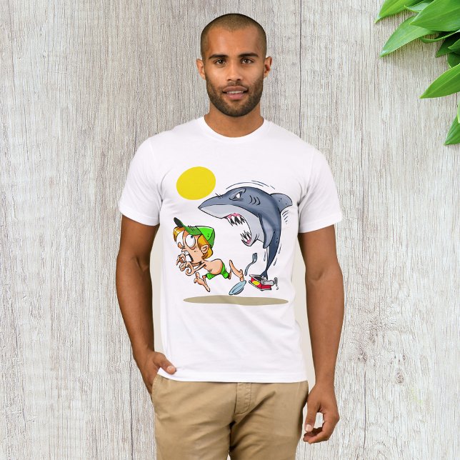 Shark Chasing A Boy Mens T-Shirt (Creator Uploaded)
