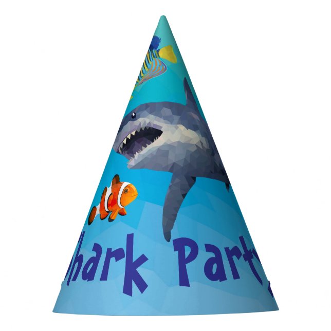 Shark Children Party Paper Hat (Front)