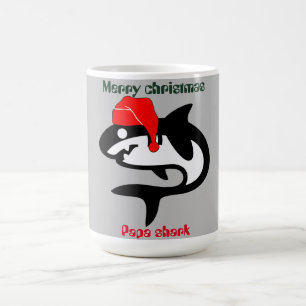 shark christmas family, customize personalized   coffee mug