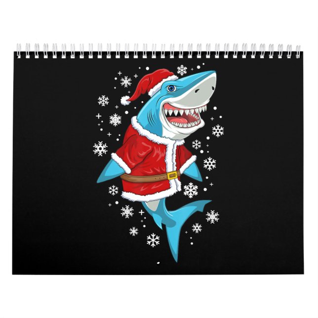 Shark Christmas Gift Boys Kids Santa Sharkmas Xmas Calendar (Cover)