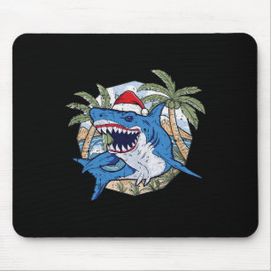 Shark Christmas In July Tropical Beach Summer Vaca Mouse Pad